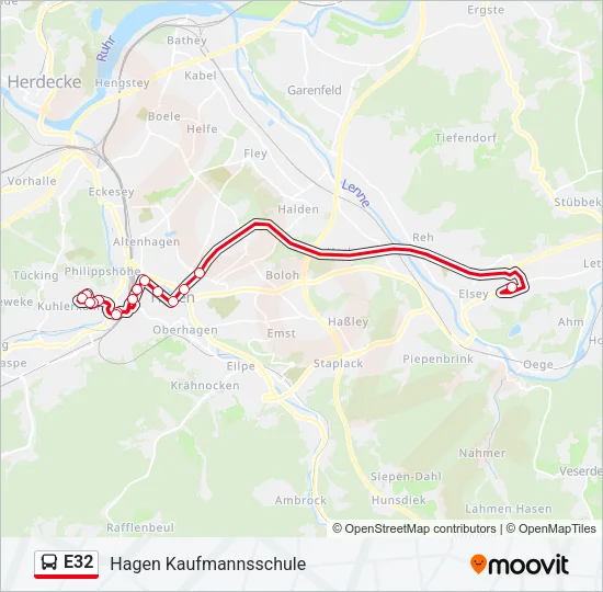 E32 Bus Line Map
