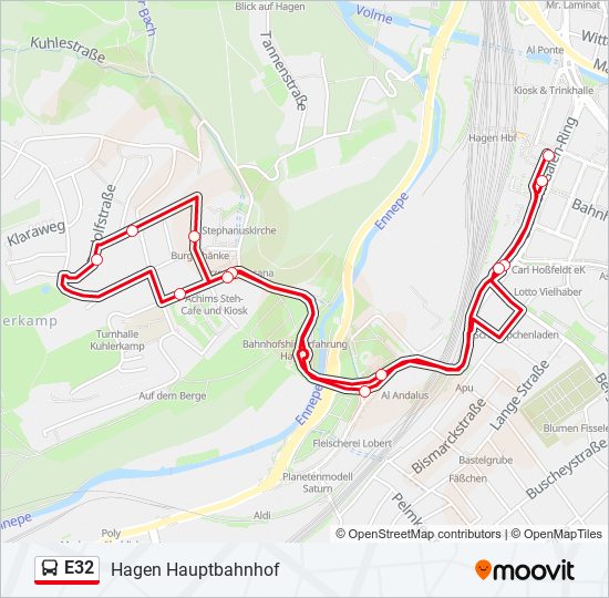 E32 bus Line Map