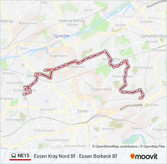 NE15 Bus Line Map