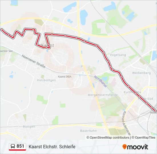 851 Bus Line Map