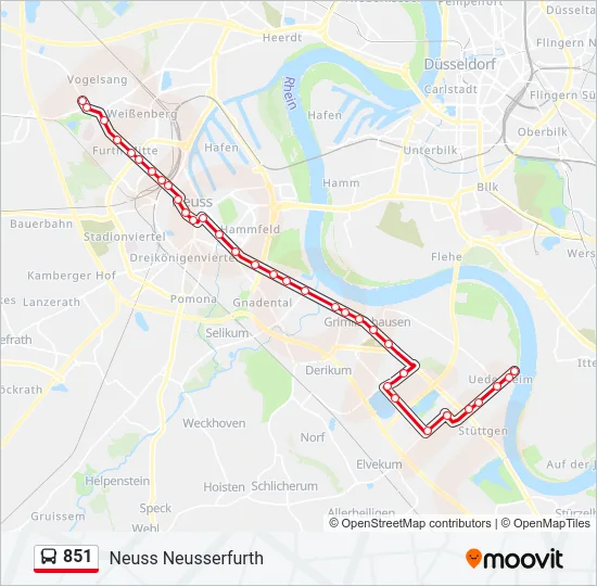 851 Bus Line Map