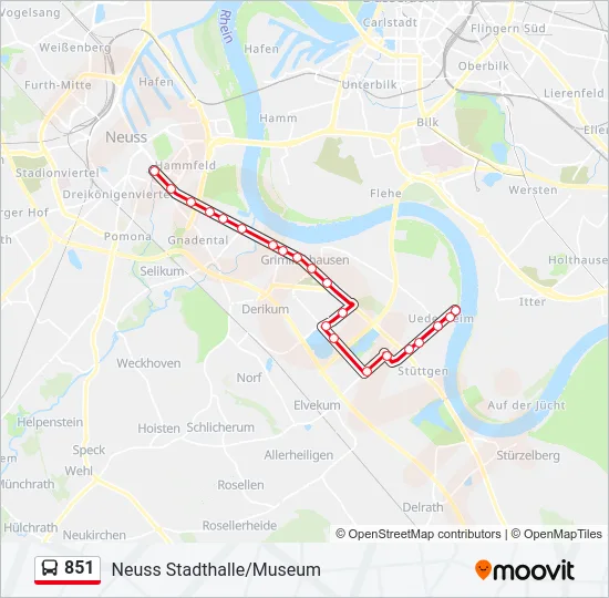 851 Bus Line Map