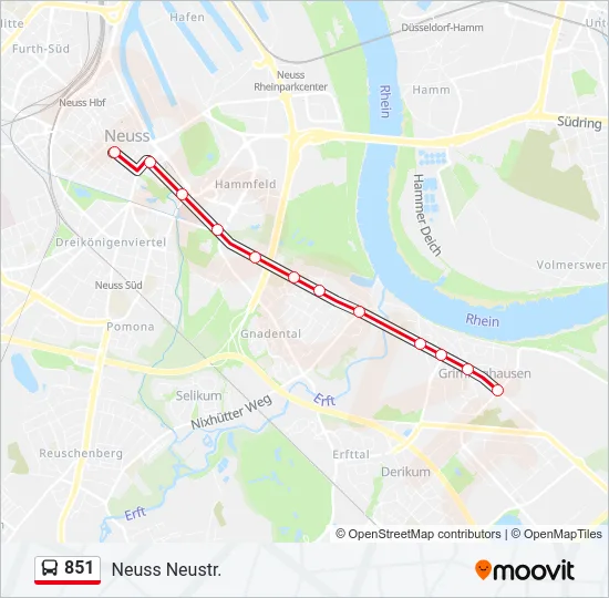 851 Bus Line Map