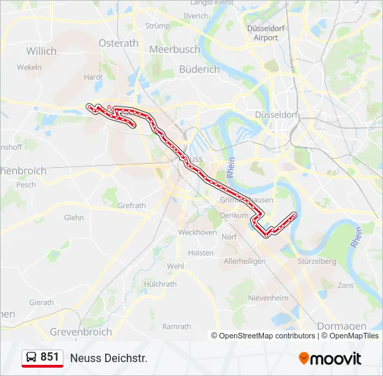 851 Bus Line Map