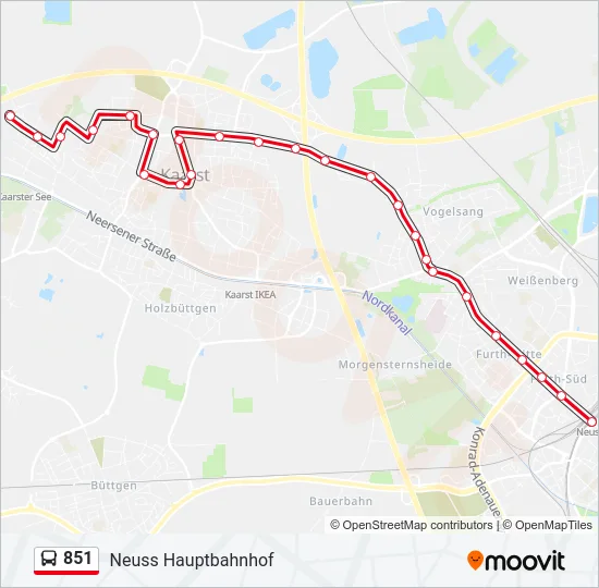 851 Bus Line Map