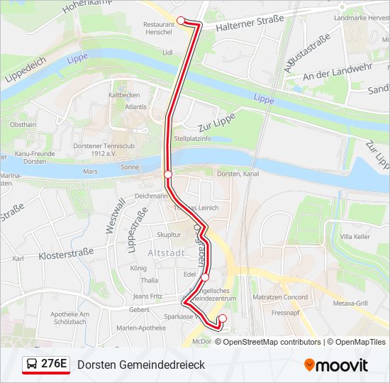 276E bus Line Map