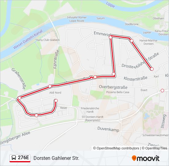 276E bus Line Map