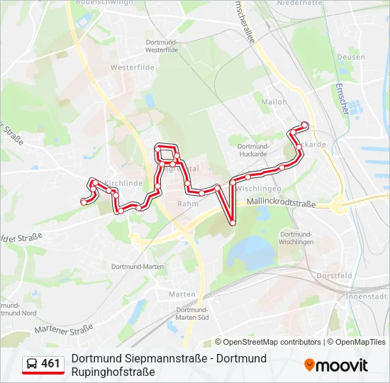 461 Bus Line Map