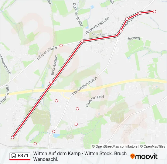 E371 Bus Line Map