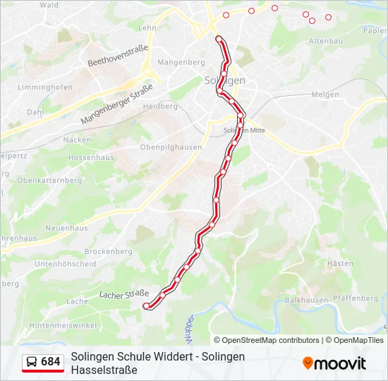 684 Bus Line Map