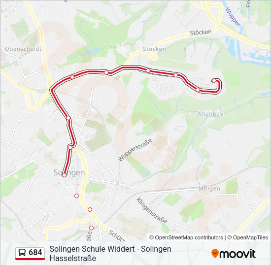 684 Bus Line Map