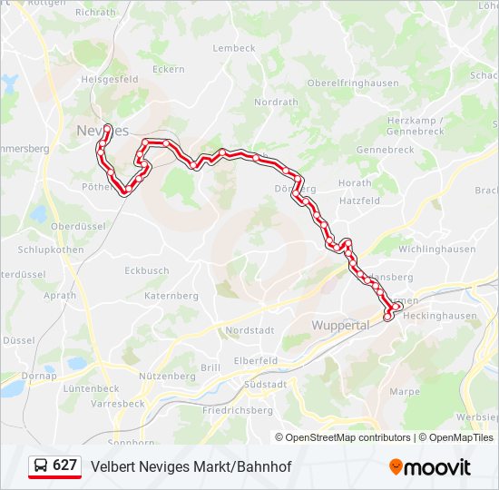 627 bus Line Map