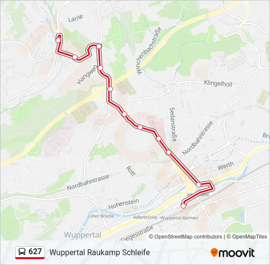 627 Bus Line Map