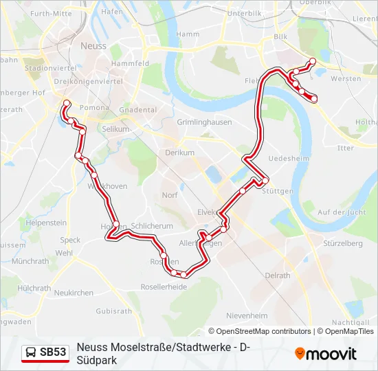 SB53 Bus Line Map
