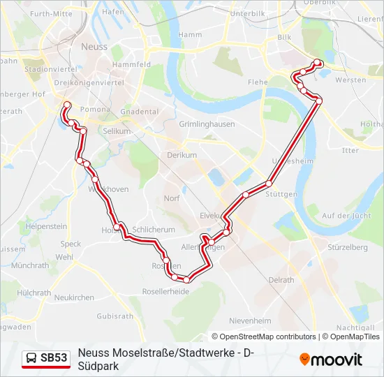 SB53 Bus Line Map