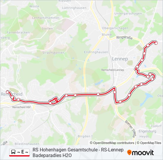 ~ E ~ bus Line Map