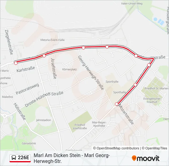 226E Bus Line Map