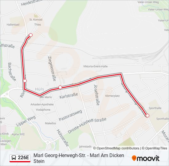 226E bus Line Map