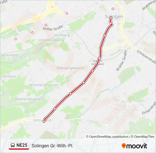 NE25 Bus Line Map
