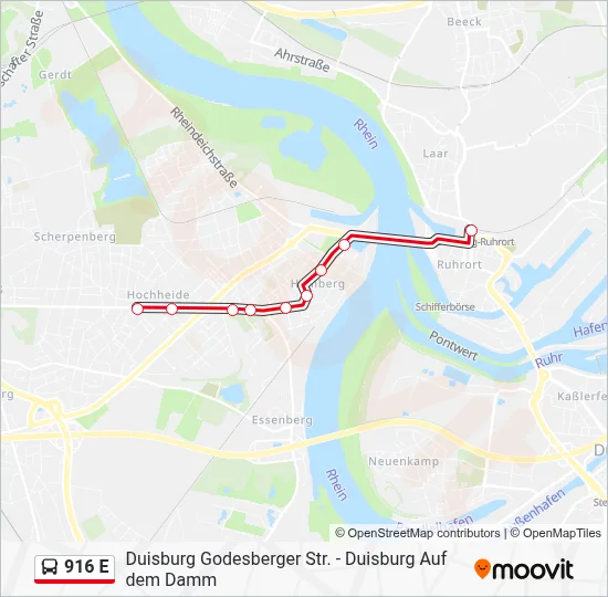 Buslinie 916 E Karte