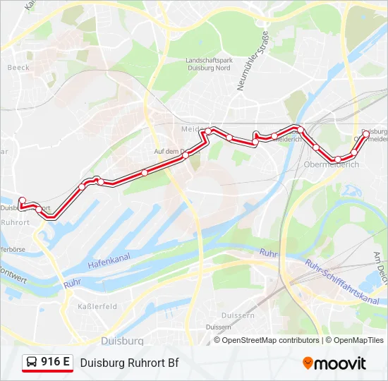 916 E Bus Line Map