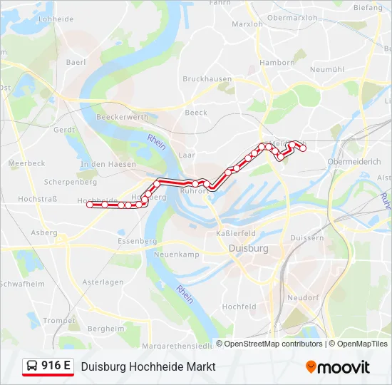 916 E Bus Line Map