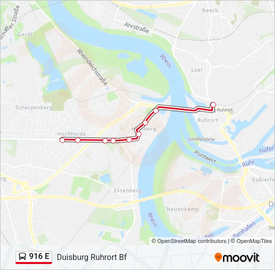 916 E Bus Line Map