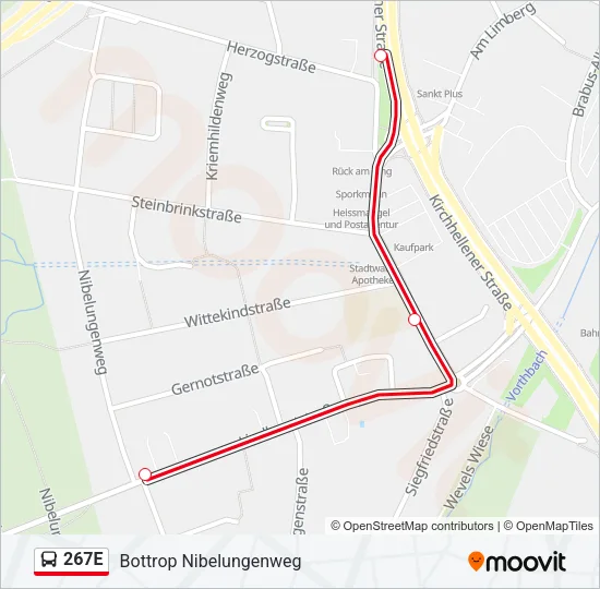 267E Bus Line Map