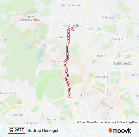 267E Bus Line Map