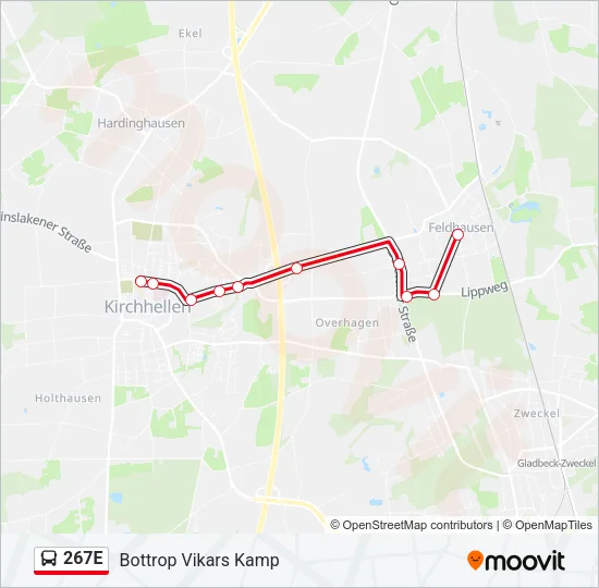 267E Bus Line Map