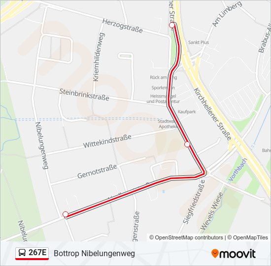 267E bus Line Map