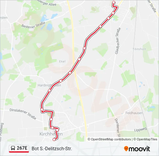 267E Bus Line Map