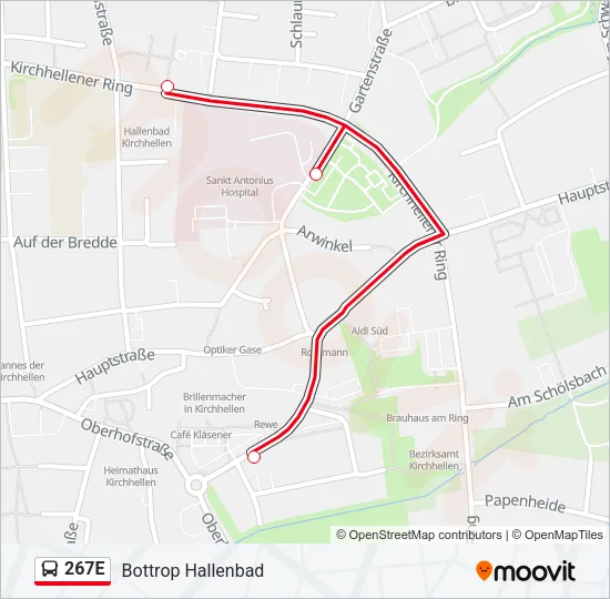 267E Bus Line Map