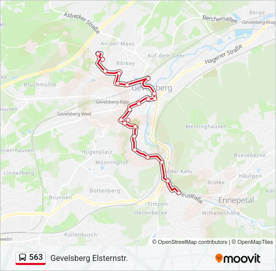 563 Bus Line Map