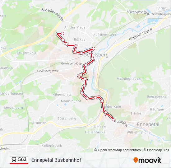 563 Bus Line Map