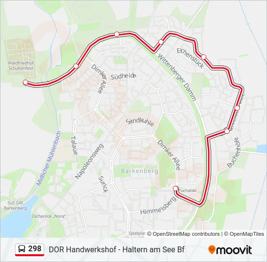 298 Bus Line Map
