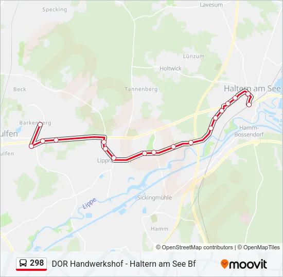 298 Bus Line Map