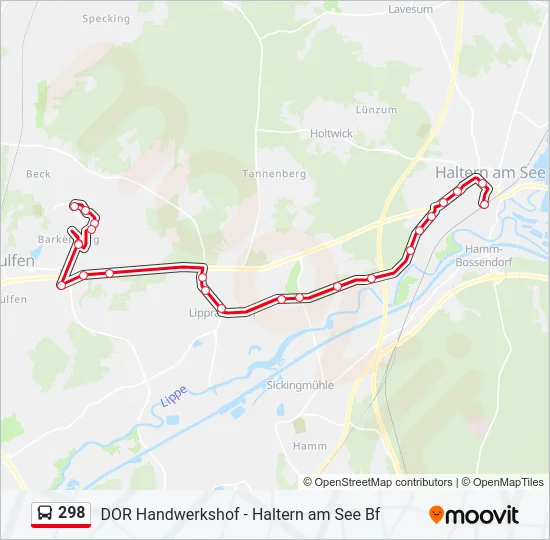298 Bus Line Map