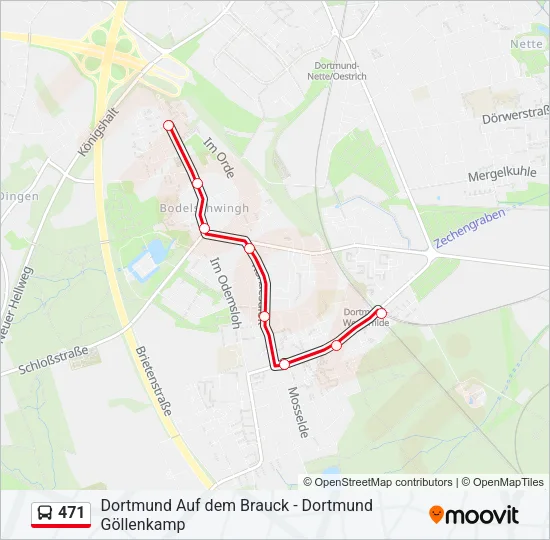 471 Bus Line Map