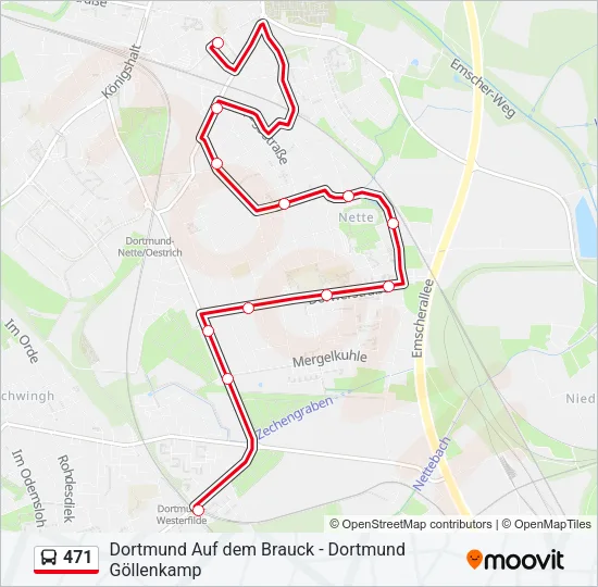 471 Bus Line Map