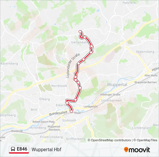 E846 Bus Line Map