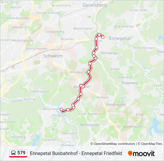 579 Bus Line Map