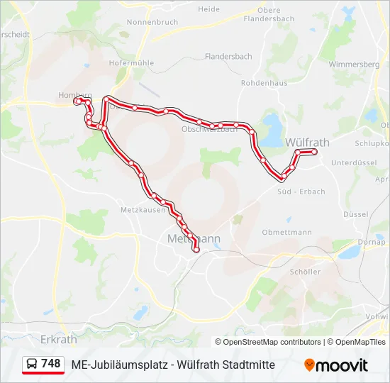 748 Bus Line Map