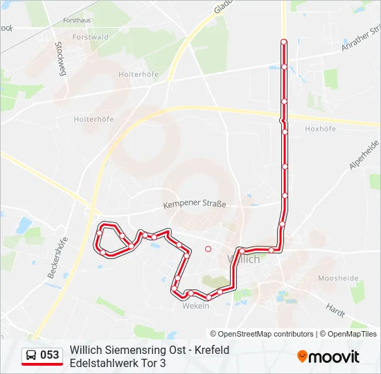 053 Bus Line Map