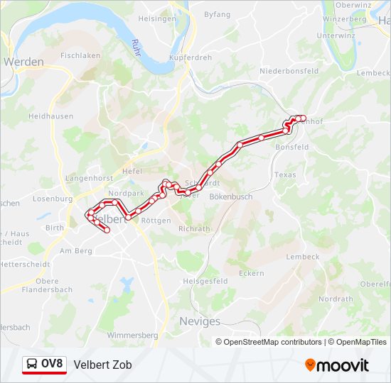 OV8 Bus Line Map