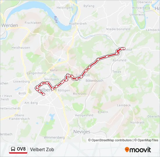 OV8 Bus Line Map