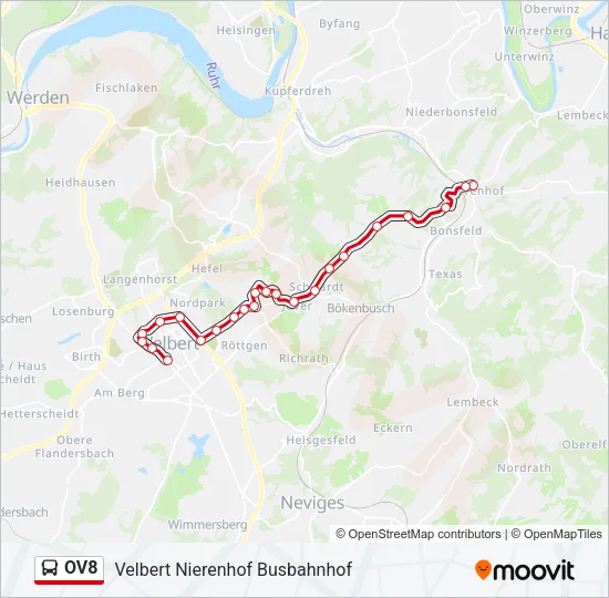 OV8 Bus Line Map
