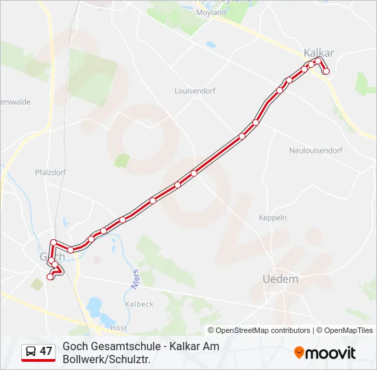 47 Bus Line Map