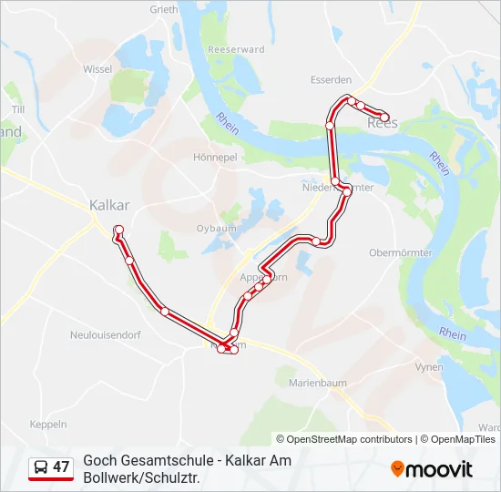 47 Bus Line Map