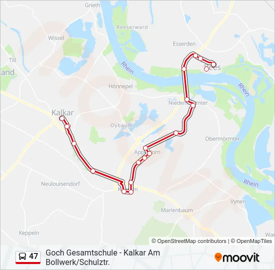 47 Bus Line Map